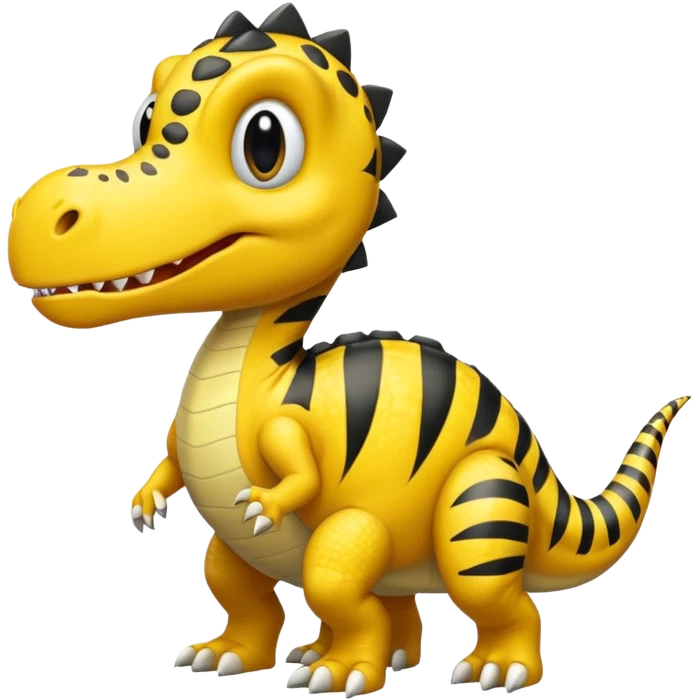Dinosaurio amarillo con rayas negras emoji