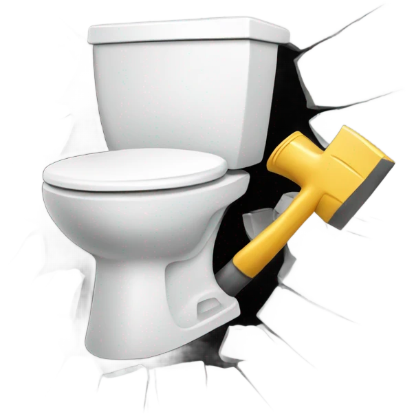 Break the toilet with a hammer emoji