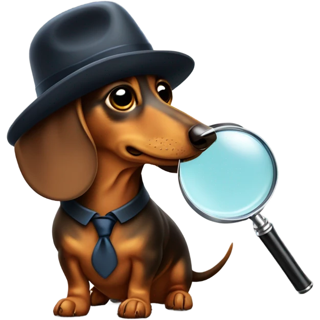 Wiener dog detective emoji