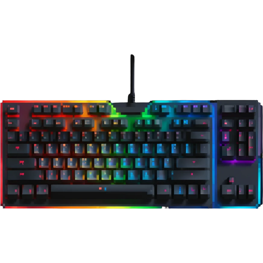 gaming keyboard with RGB lighting emoji