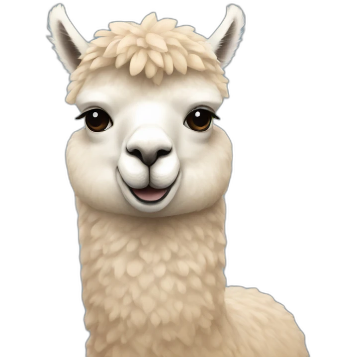alpaca holding rose emoji