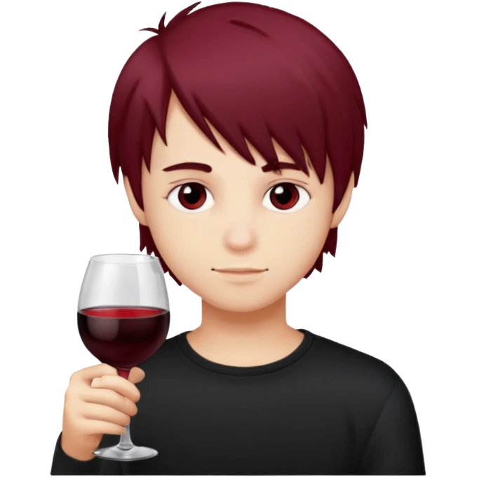 Bebendo vinho  adolescente emo masculino emoji