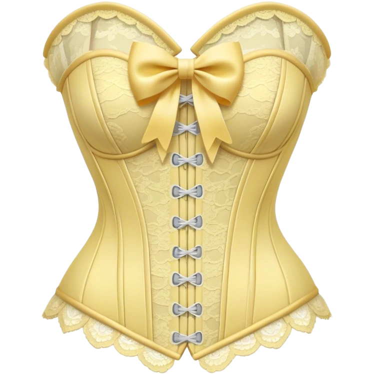 pastel yellow lace corset with bows emoji