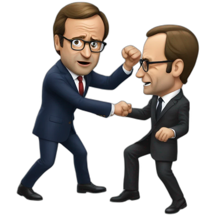 François Hollande fight with emanuel macron emoji