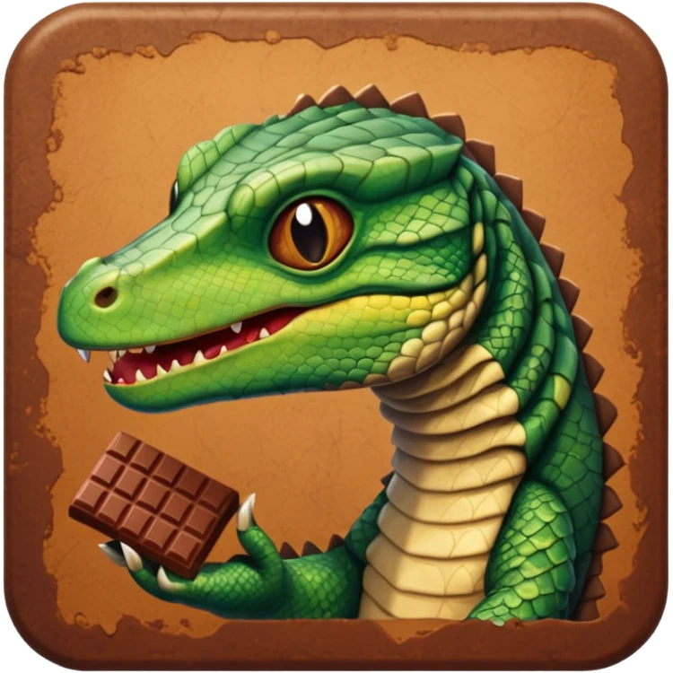 Reptile  eating chocolate emoji
