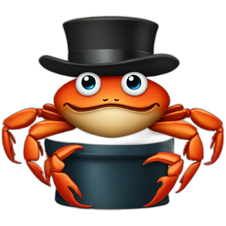 crab with a tophat emoji