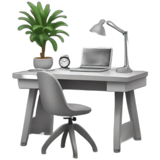 Desk setup light grey emoji