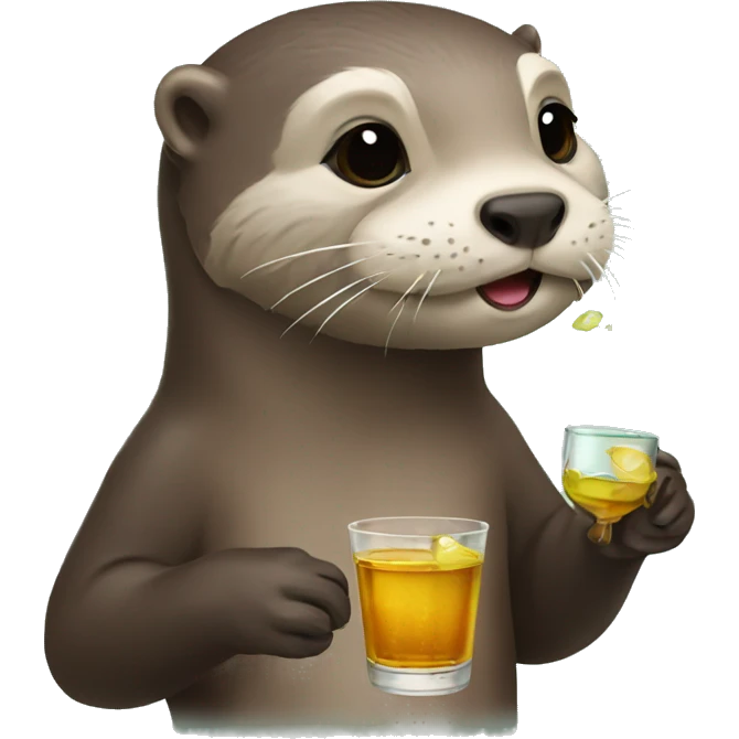 Otter drinking tequila emoji