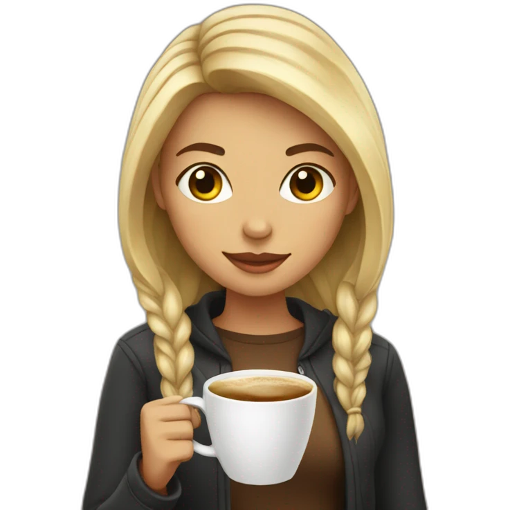 Girl with coffee emoji
