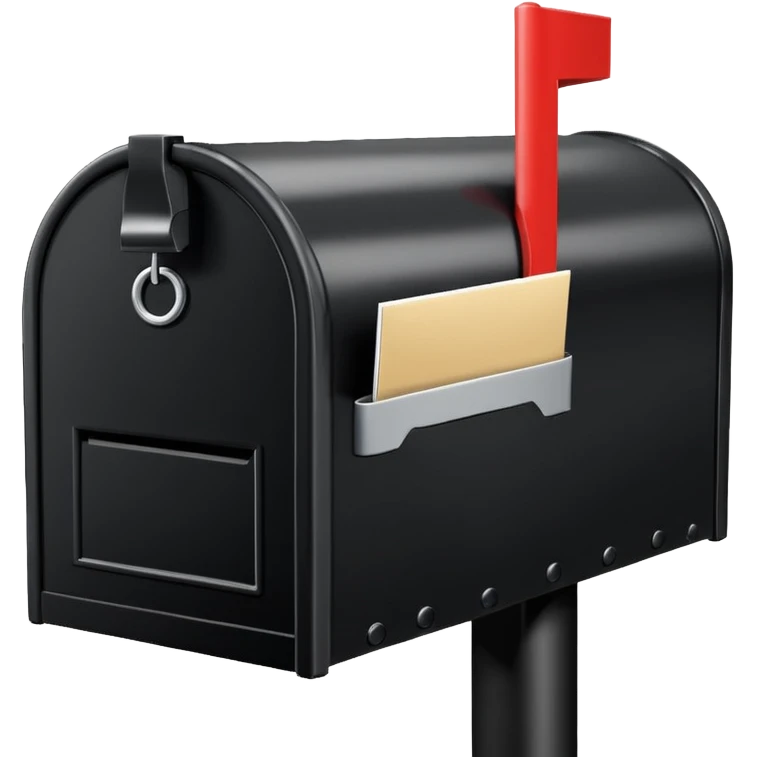 black unified mailbox 90210 on black post emoji