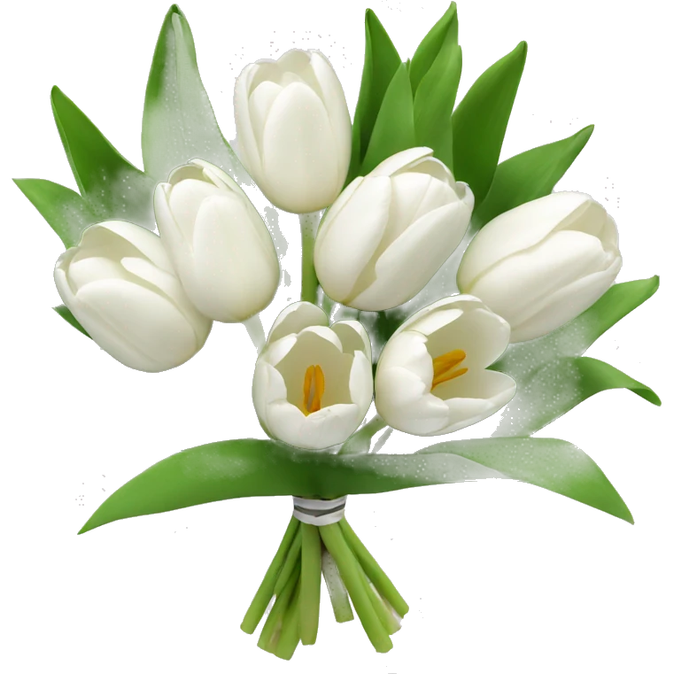bouquet with white tulips emoji