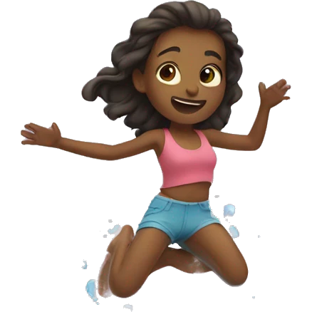 girl jump into water emoji