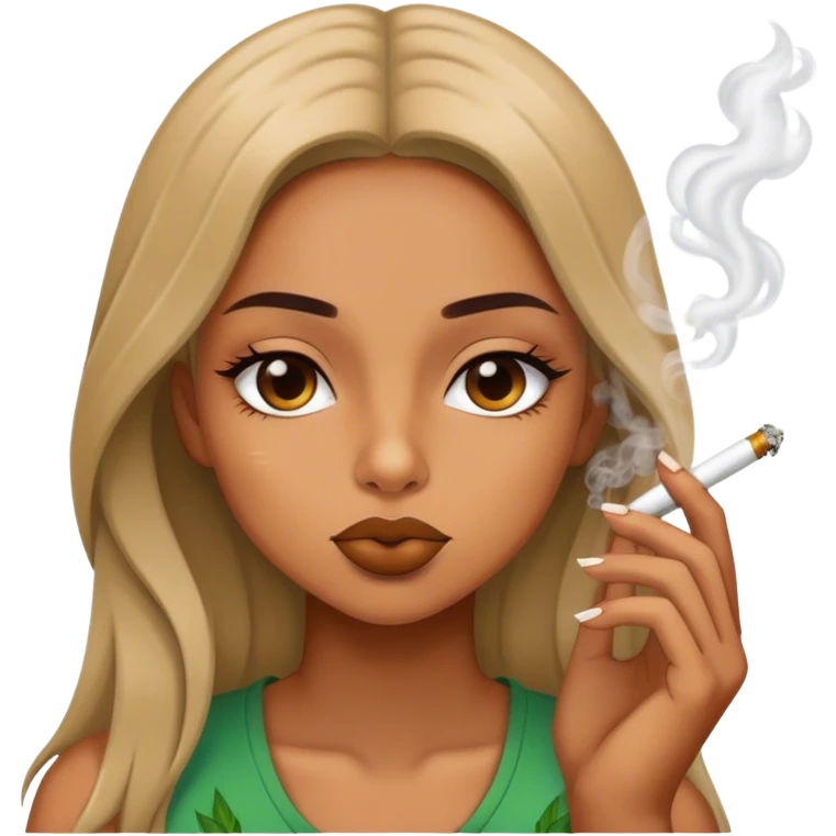 Girl smoking weed emoji