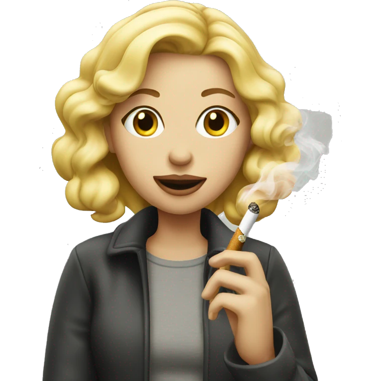 Blonde girl smoking  emoji