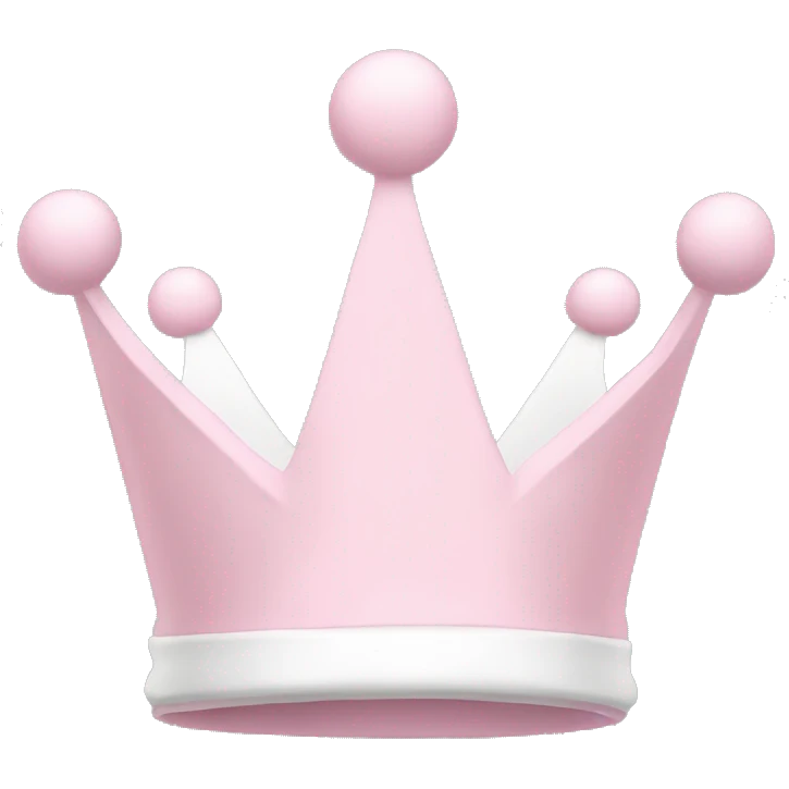 White and pastel pink crown emoji