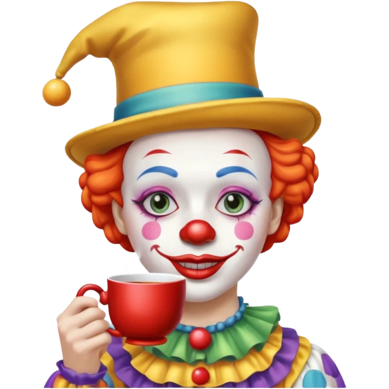 clown with tea with tea emoji