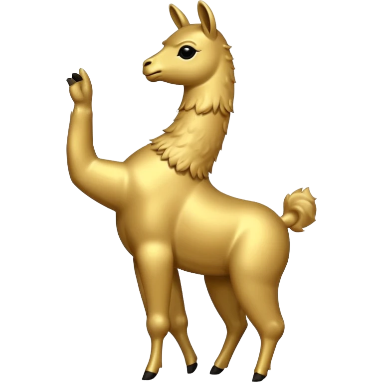A silhouette of a small golden llama dancing emoji