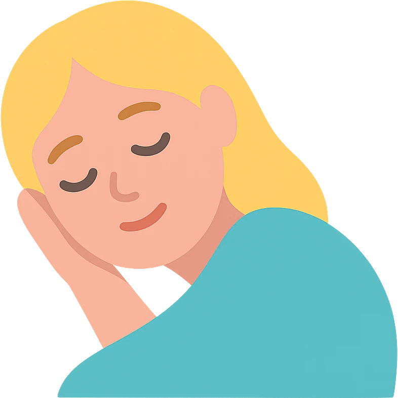 woman with blonde hair sleeping emoji