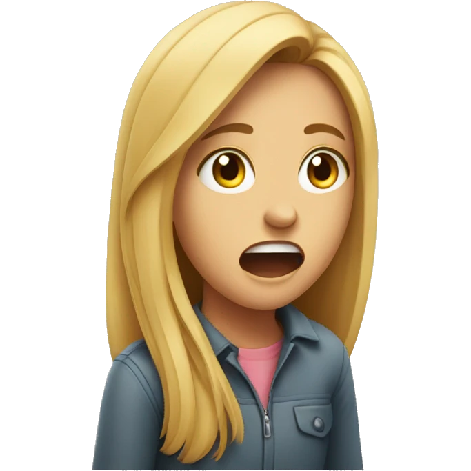girl yells at man emoji