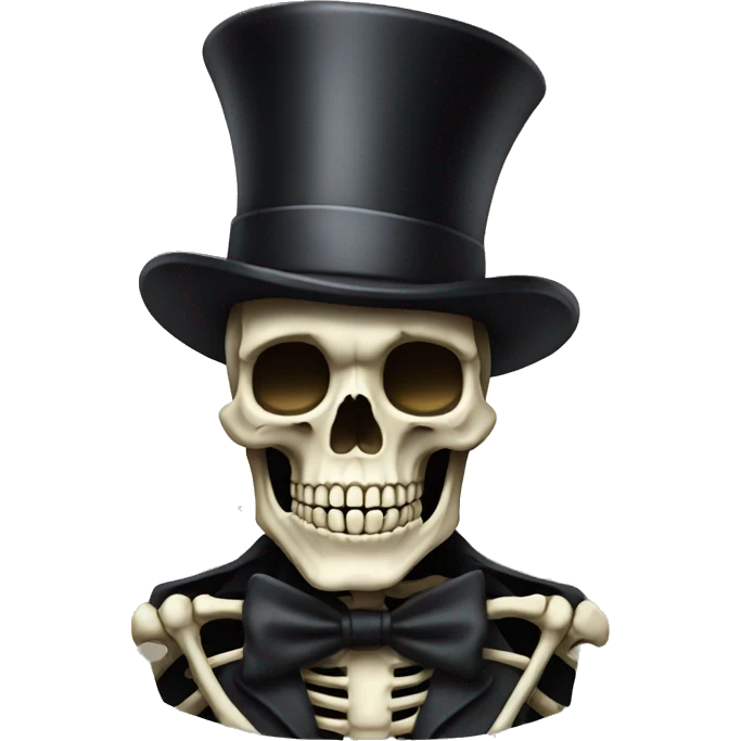 skeleton with tophat emoji