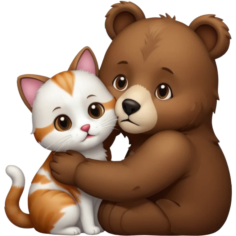 Bär küsst Katze erotisch emoji
