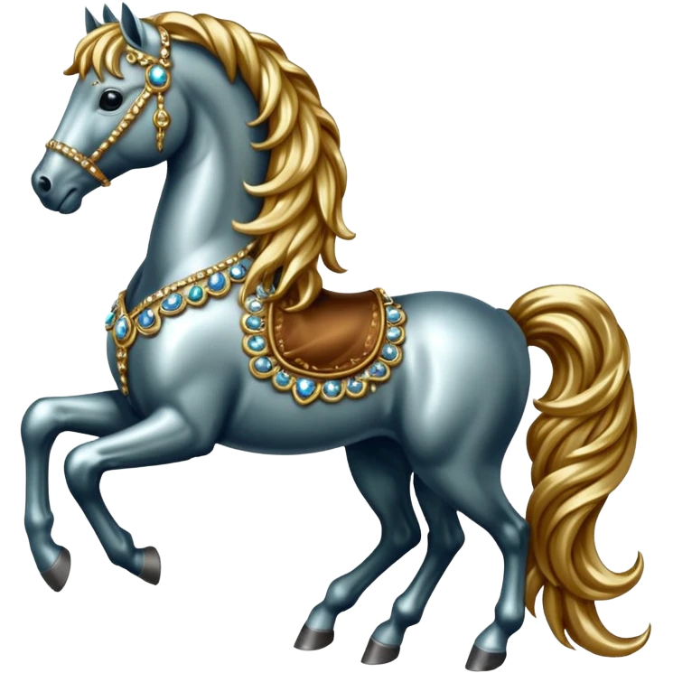 Horse made of small rhinestones renaissance emoji