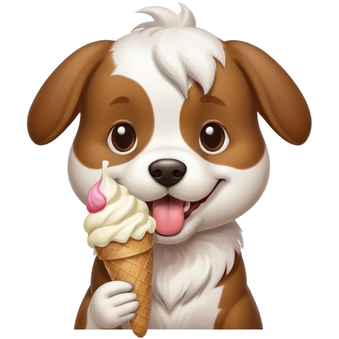 Dog eating ice cream  emoji