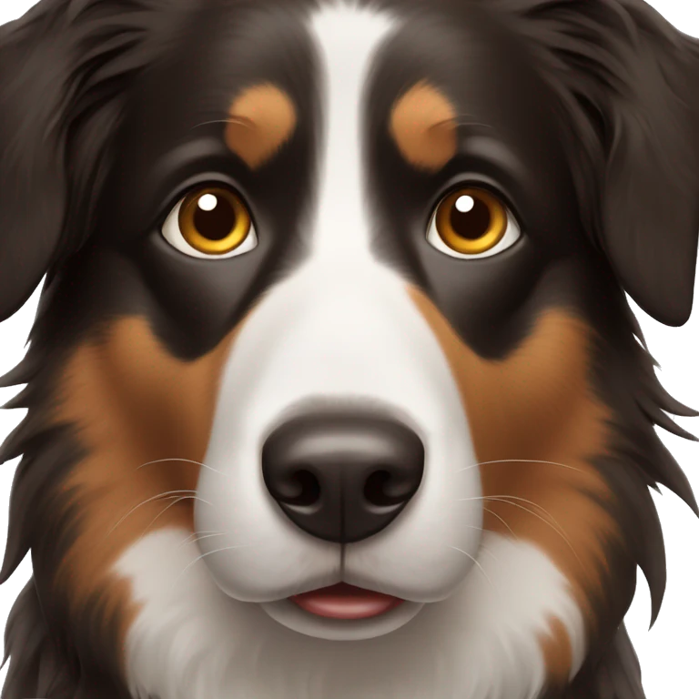 Anxious black border collie with brown eyebrows emoji