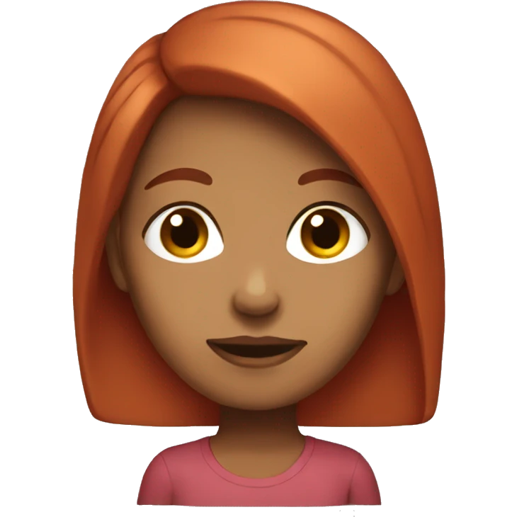 Half brown half red haired girl emoji