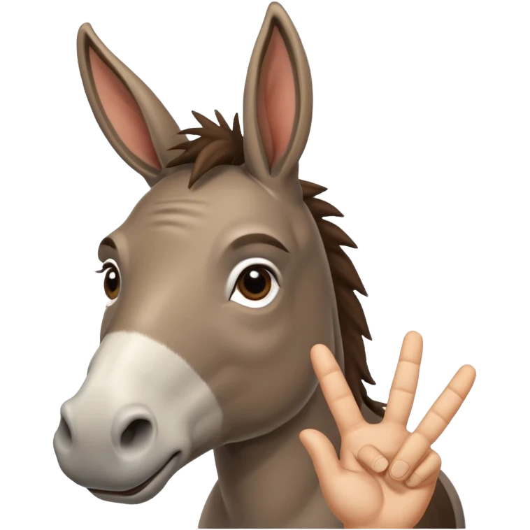 hand making the 'OK' gesture on a donkey emoji