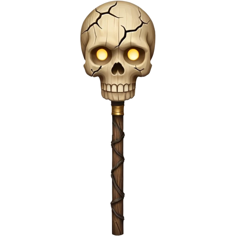 Skull Staff – Wooden staff with glowing skull top
 emoji