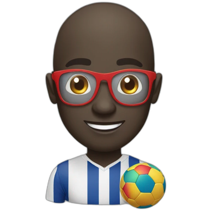 Kanté avec des lunettes avec un ballon de foot emoji