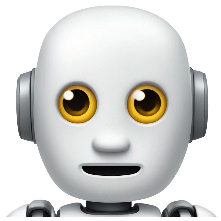 a white robot rubber emoji