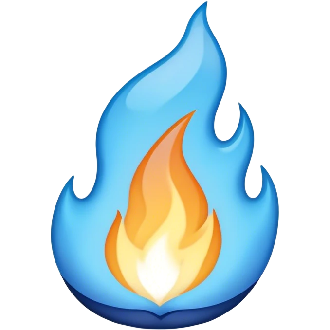 light blue flame recolour removing red, orange and yellow, while adding shadows of blue and dark blue emoji