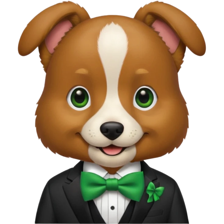 dog with suit and green bow tie emoji