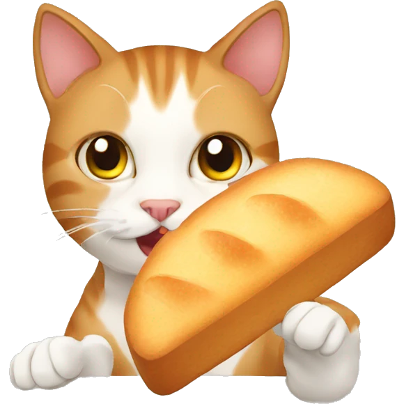 cat eating bread emoji