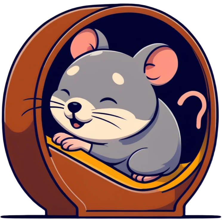 Jerry mouse snoring while sleeping in his cozy mouse hole emoji