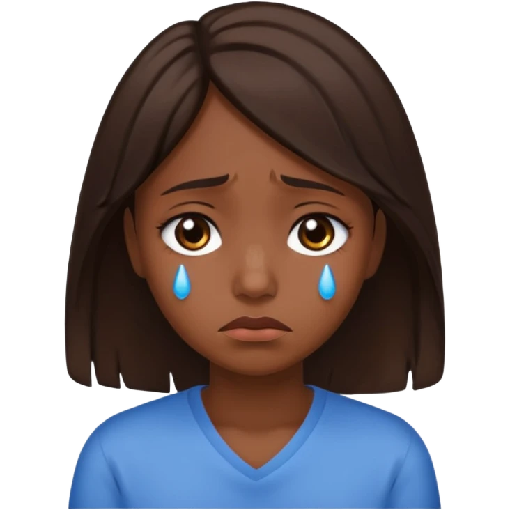 Niña triste morenita  emoji
