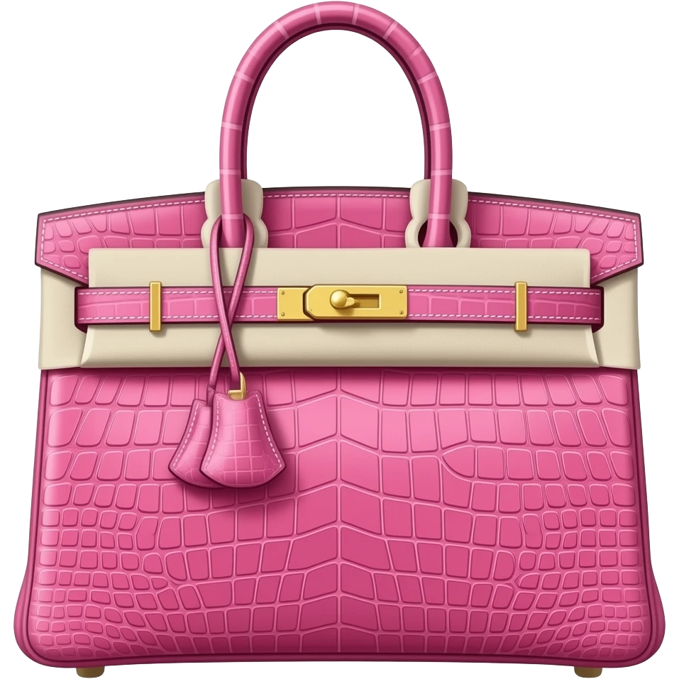 pink croc hermes birkin bag gold hardare emoji