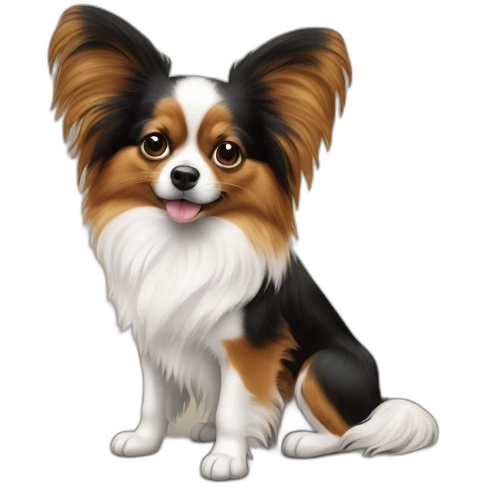 Papillon sur un chien emoji