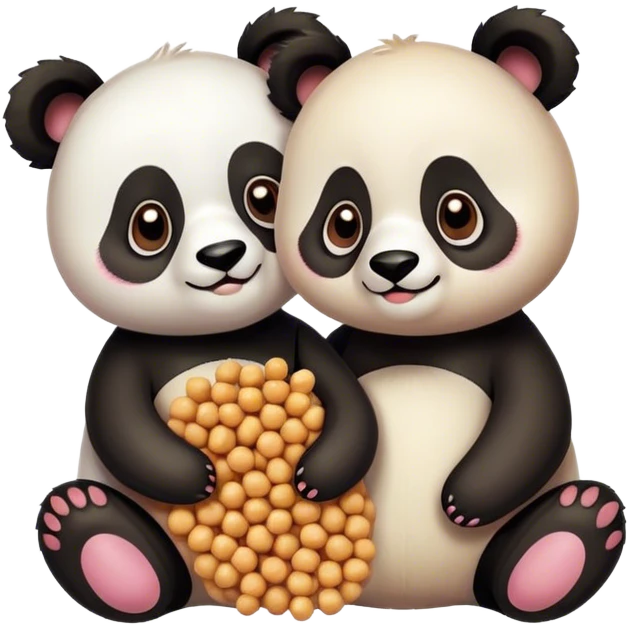 Panda bear and chickpea friends emoji