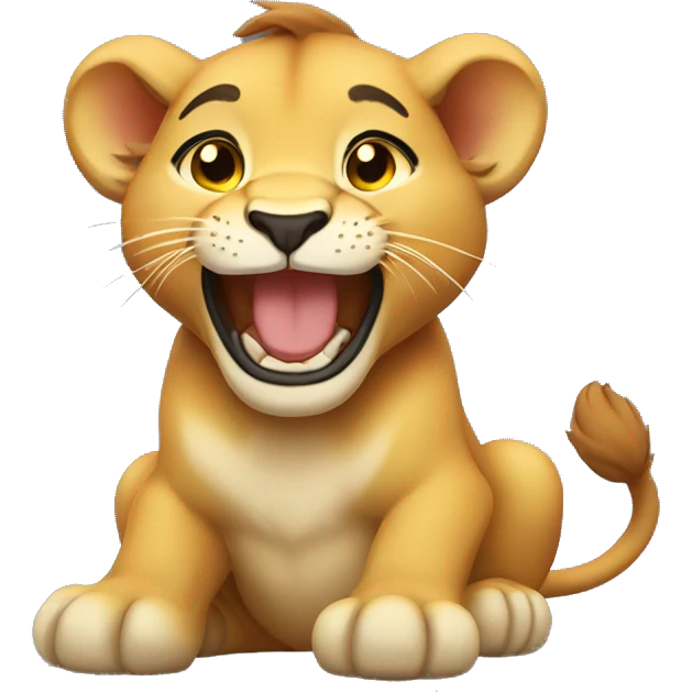 laughing chibi lioness emoji