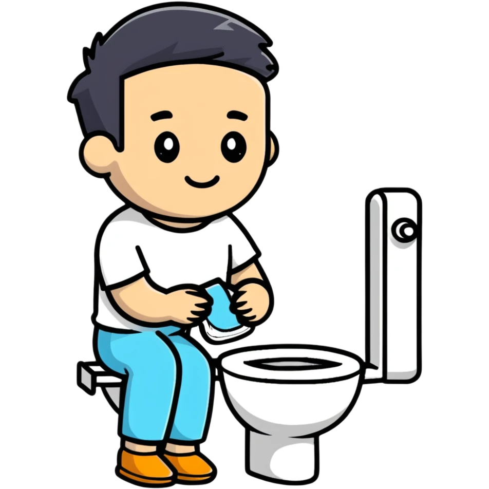 man sitting on toilet emoji
