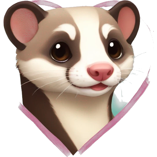 sable ferret in a heart shape emoji