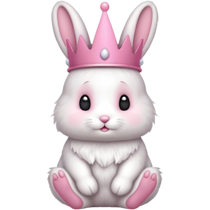 bunny with pink crown emoji