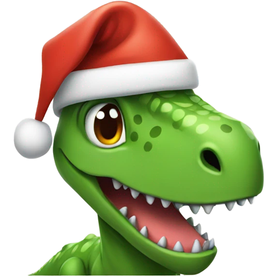 dinosaur with santa hat emoji