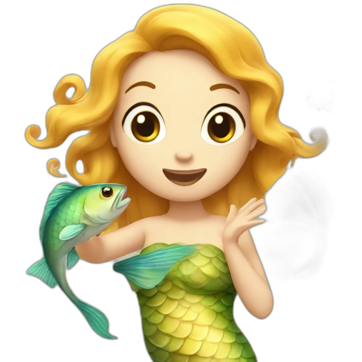 fish eating a marmaid emoji