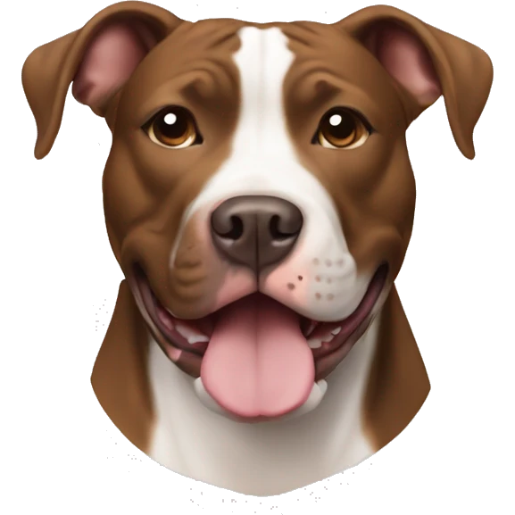 Brown and white pit bull  emoji