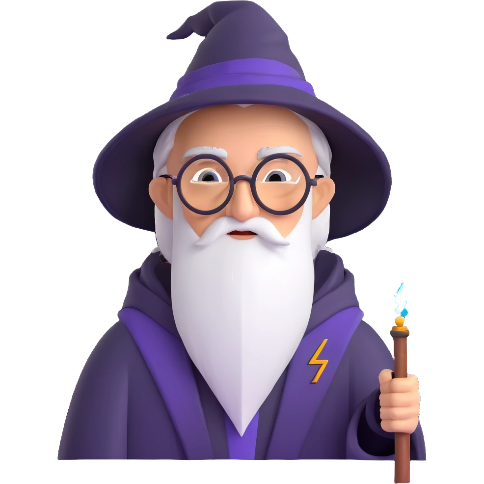 Harry Potter wizard with round glasses and lightning scar emoji