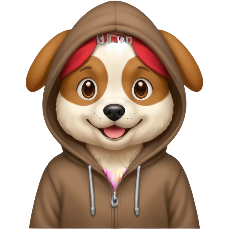 Dog wearing a hoddie  emoji